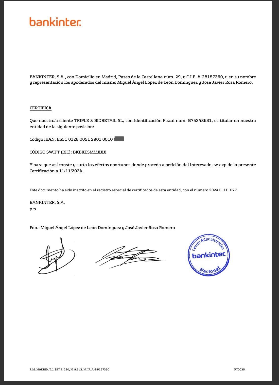 Transferencia bancaria